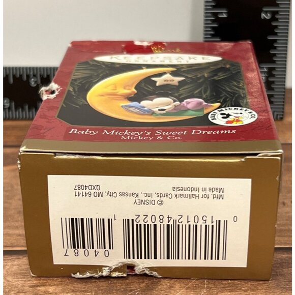 1999 HALLMARK KEEPSAKE ORNAMENT QXD4087 BABY MICKEY'S SWEET DREAMS MICKEY & CO. - Picture 3 of 6